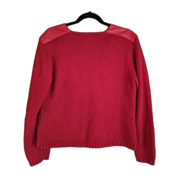 Maurice Sasson Women’s Leather Knit Cotton Jacket Sz XL Y2K 00s Edgy Streetwear - Picture 5 of 12